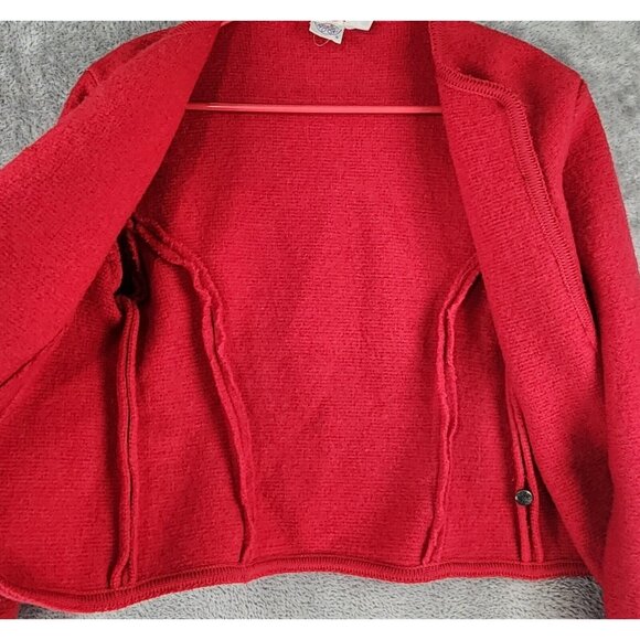 JG Hook Sweater Womens Medium Red Wool Button Up Long Sleeve Vintage Cardigan - Picture 3 of 12